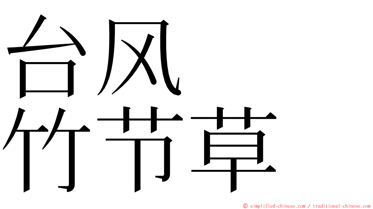 台风　　竹节草 ming font